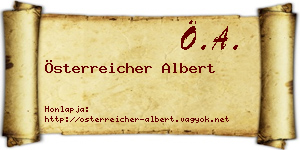 Österreicher Albert névjegykártya