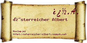 Österreicher Albert névjegykártya